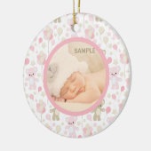 Rosa Teddybären und Balloons Fotopatalog Keramik Ornament (Links)