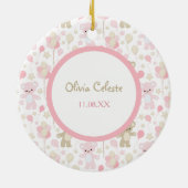 Rosa Teddybären und Balloons Fotopatalog Keramik Ornament (Hinten)