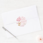 Rosa Teddybärenballons Danke fürs Auge Runder Aufkleber (Umschlag)