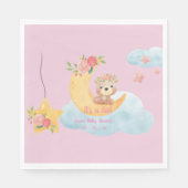 Rosa Teddymond "Es ist ein Mädchen" Papier Napkin Serviette (Vorderseite)