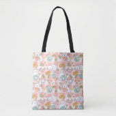 Rosa Tee & Büchernde Katzen Süßes Mädchen Pastell Tasche (Vorderseite)