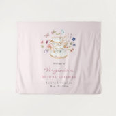Rosa Tee Party Tapestry Wandteppich (Vorderseite (Horizontal))