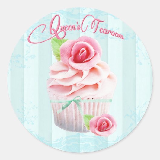 Rosa Tee-Rose Umschlag oder Siegel für Geschenke Runder Aufkleber (Vorderseite)