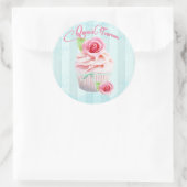 Rosa Tee-Rose Umschlag oder Siegel für Geschenke Runder Aufkleber (Tasche)