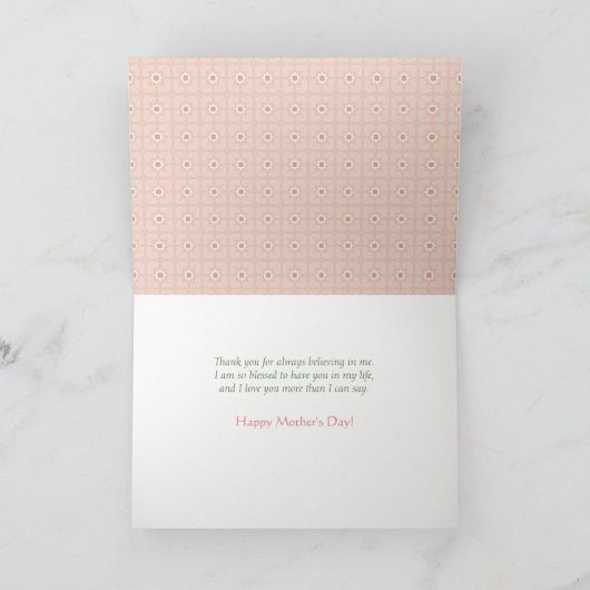 Rosa Teekanne Blumenkohl Großmutter Muttertag Karte (Innenseite)