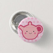 Rosa Teekanne Button (Vorne & Hinten)