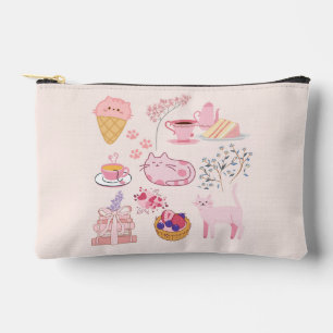 Rosa Teekatzen Zubehörtasche