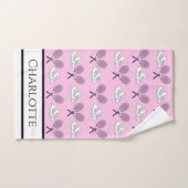 Rosa Tennisschläger Mädchen Handtuch benennen (Handtuch)