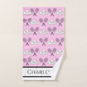 Rosa Tennisschläger Mädchen Handtuch benennen (Handtuch)