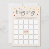 Rosa Terracotta Rainbow Baby Dusche Bingo Spiel Einladung (Vorderseite)