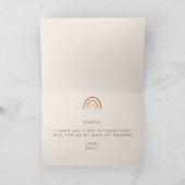 Rosa Terracotta Rainbow Trauzeugin MOH Vorschlag Karte (Innenseite)