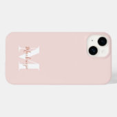 Rosa & Terrakotta modernes initiales Monogramm Cas Case-Mate iPhone Hülle (Rückseite (Horizontal))