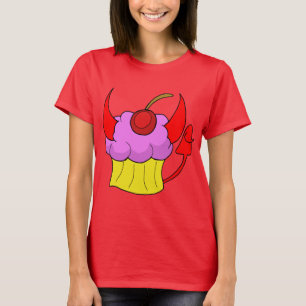 Rosa Teufel-Kuchen-T - Shirt