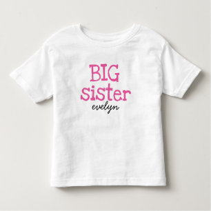 Rosa Text-große Schwester addieren Namen Kleinkind T-shirt