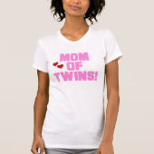 Rosa Text-Mama der Zwillinge T-Shirt (Vorderseite)