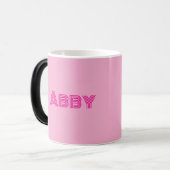 Rosa Text-Morphing-Tasse Verwandlungstasse (Vorderseite Links)