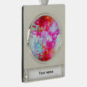 Rosa Textur Banner-Ornament Silber (Rechts)