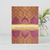 Rosa Textur Floral Islamische Hochzeit Einladung (Stehend Vorderseite)