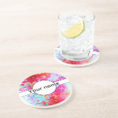 Rosa Textur Getränkeuntersetzer (Seite)