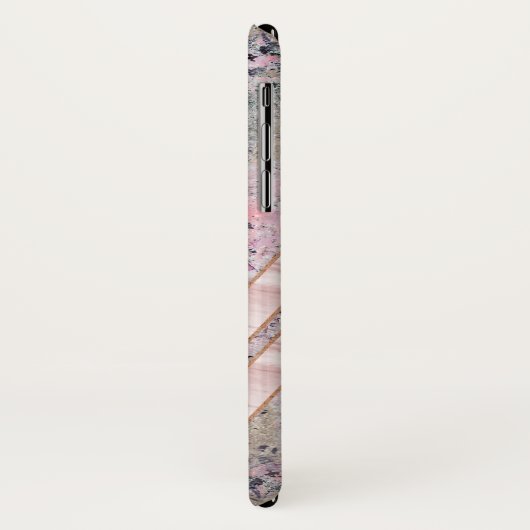 Rosa Textur und Chevronen mit Ihrem Namen Case-Mate iPhone Hülle (Hinten/Links)