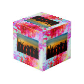 Rosa Textur Würfel (Rückseite Schrägansicht)