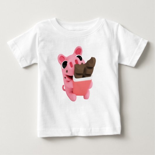 Rosa the Pig Chocolate Baby T-shirt (Vorderseite)