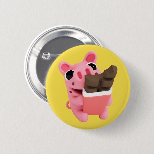 Rosa the Pig Chocolate Button (Vorne & Hinten)