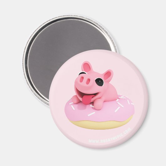 Rosa the Pig in a Donut Magnet (Vorderseite/Rückseite)