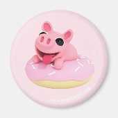 Rosa the Pig in a Donut Magnet (Vorne)