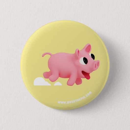 Rosa the Pig keep running Button (Vorderseite)
