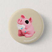 Rosa the Pig Tooth Brushing Button (Vorderseite)