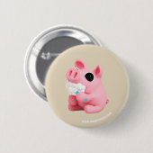 Rosa the Pig Tooth Brushing Button (Vorne & Hinten)