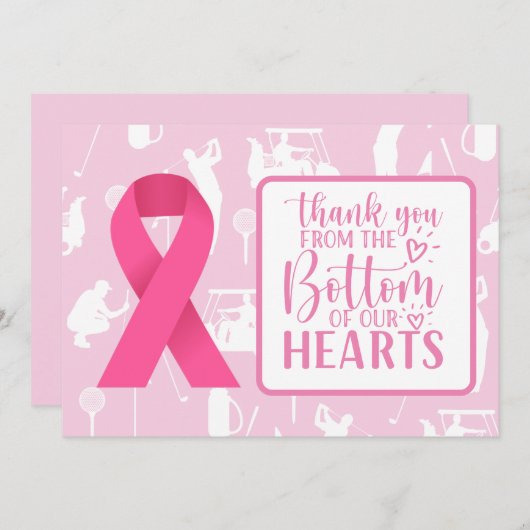 Rosa Thema für das Auftreten von Brustkrebs beim G Dankeskarte (Vorne/Hinten)