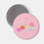 Rosa Thema Paris Französisch Macaron Bon Appetit M Magnet (Vorderseite/Rückseite)