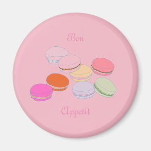 Rosa Thema Paris Französisches Macaron Bon Appetit Magnet