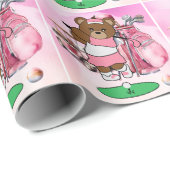 Rosa Themengolf für Golfer Geschenkpapier (Rolleneckpunkt)