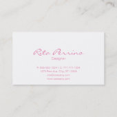 Rosa themenorientierte Visitenkarten Visitenkarte (Rückseite)