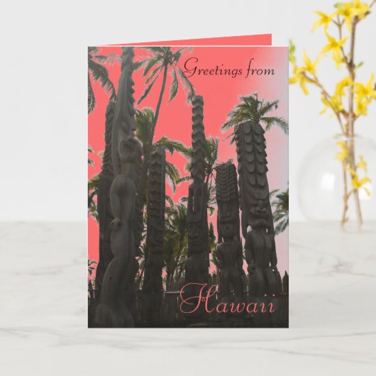 Rosa Ti Theme Hawaiianische Tropenkarte Karte (Gelbe Blume)