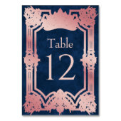 Rosa Tiara Crown Elegante Quinceanera Tischnummer (Rückseite)