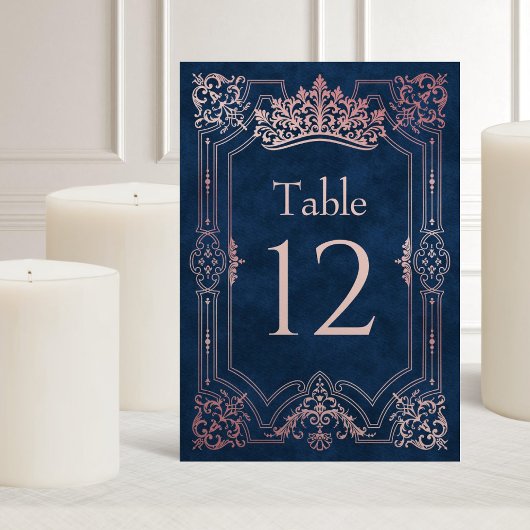 Rosa Tiara Crown Elegante Quinceanera Tischnummer