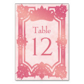 Rosa Tiara Crown Elegante Quinceanera Tischnummer (Vorderseite)
