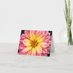 Rosa Tie-Dye-Garten-Daliha Nahaufnahme  Feiertagskarte