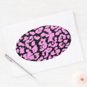 Rosa Tierfelder Ovaler Aufkleber (Umschlag)