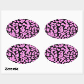 Rosa Tierfelder Ovaler Aufkleber (Blatt)