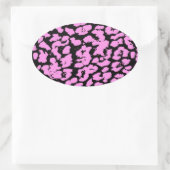 Rosa Tierfelder Ovaler Aufkleber (Tasche)