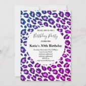 Rosa Tierprint, Leopard, Geparden Geburtstag Einladung (Vorderseite)