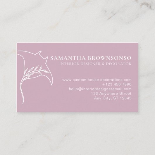 Rosa Tierrochen Visitenkarte (Rückseite)