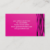 Rosa Tiger-Druck-Entwurfs-Visitenkarte Visitenkarte (Rückseite)