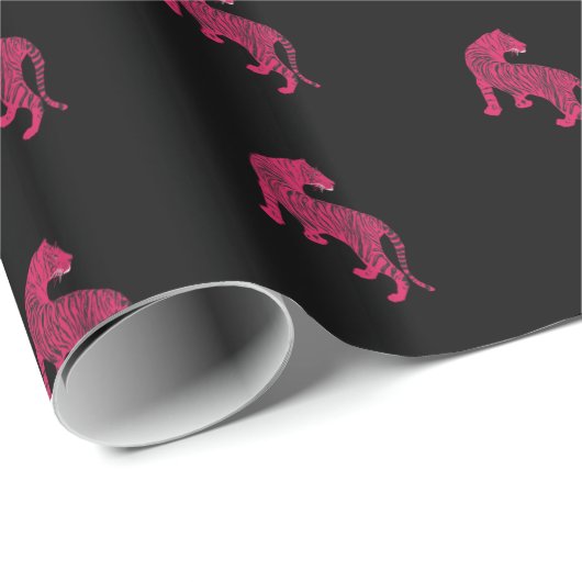 Rosa Tiger Geschenkpapier (Rolleneckpunkt)