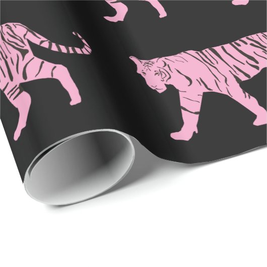 Rosa Tiger Geschenkpapier (Rolleneckpunkt)